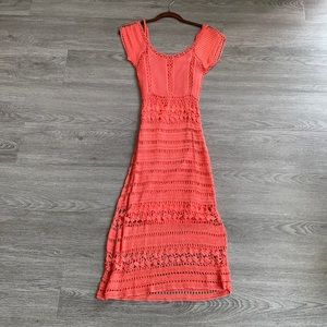 ABS crochet dress in orange/pink color! So nice!